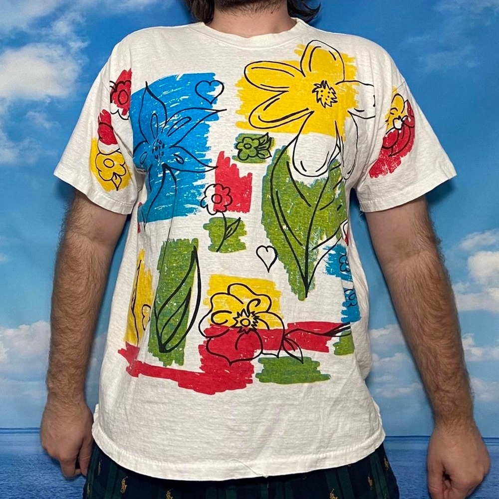 Vintage 90s flower grandma tee